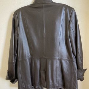 Classic brown leather jacket